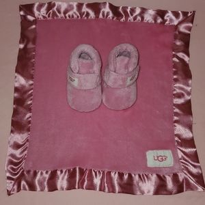 UGG baby shoes and blanket